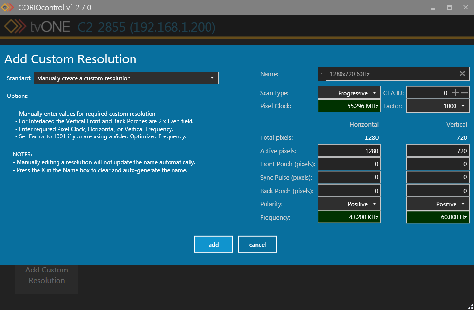 Resolution Editor